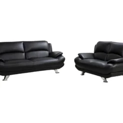 Canapé 2 Places En Simili MUSKO - Noir 11 Canapé 2 Places En Simili MUSKO - Noir -Promos Chesteris Boutique canape 227163 1