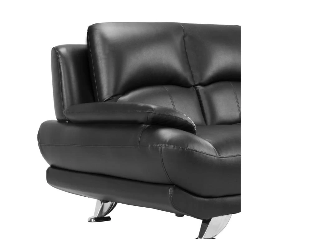Canapé 2 Places En Simili MUSKO - Noir 5 Canapé 2 Places En Simili MUSKO - Noir – Image 5