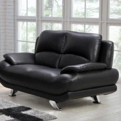 Canapé 2 Places En Simili MUSKO - Noir