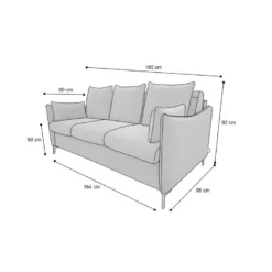 PICADILY Canapé Convertible 3 Places Noir Matelas Dunlopillo 140cm -Promos Chesteris Boutique canape 22720281