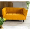 Canapé Design 2 Places En Velours 145 X 60 X 78 Cm - Curry