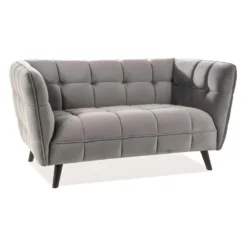 Canapé Design 2 Places En Velours 145 X 60 X 78 Cm - Noir