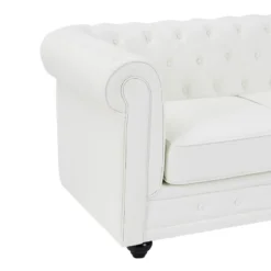 Canapés 3 Places, 2 Places Et Fauteuil En Simili Blanc CHESTERFIELD -Promos Chesteris Boutique canape 22757849