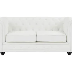Canapés 3 Places, 2 Places Et Fauteuil En Simili Blanc CHESTERFIELD -Promos Chesteris Boutique canape 22757863