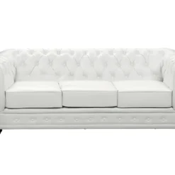 Canapés 3 Places, 2 Places Et Fauteuil En Simili Blanc CHESTERFIELD -Promos Chesteris Boutique canape 22763735