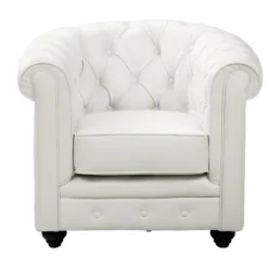 Canapés 3 Places, 2 Places Et Fauteuil En Simili Blanc CHESTERFIELD -Promos Chesteris Boutique canape 22763737
