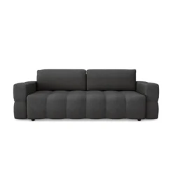 Canapé 4 Places Convertible Coffre Noyer Tissu Tramé Gris Anthracite -Promos Chesteris Boutique canape 22781777