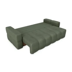 Canapé 4 Places Convertible Coffre Noyer Tissu Tramé Vert Olive -Promos Chesteris Boutique canape 22781823