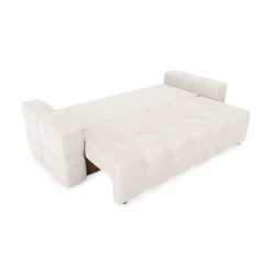Canapé 4 Places Convertible Coffre Noyer Tissu Tramé Crème 12 Canapé 4 Places Convertible Coffre Noyer Tissu Tramé Crème -Promos Chesteris Boutique canape 22781837