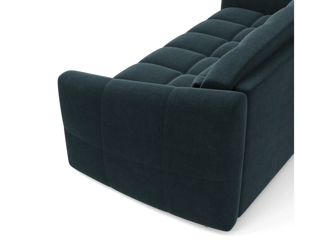 Canapé Convertible Express Dunlopillo Velours Bleu Paon 140cm 5 Canapé Convertible Express Dunlopillo Velours Bleu Paon 140cm – Image 5