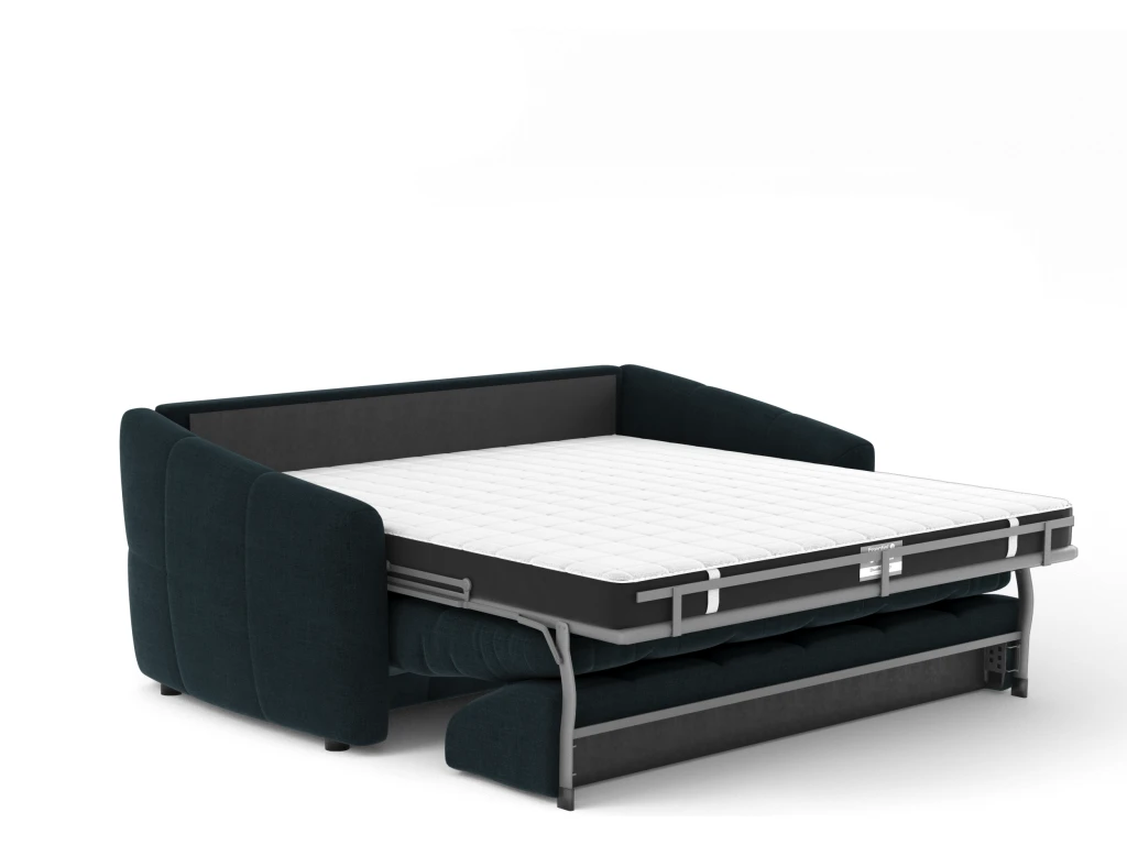 Canapé Convertible Express Dunlopillo Velours Bleu Paon 140cm 6 Canapé Convertible Express Dunlopillo Velours Bleu Paon 140cm – Image 6