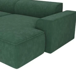 Canapé D'angle Droit En Velours Côtelé Vert Sapin NEPIRI -Promos Chesteris Boutique canape 22853827