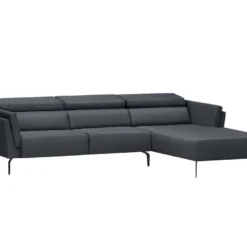 Canapé D'angle LIAM Avec Têtières En Tissu - Angle Droit, Gris Anthracite -Promos Chesteris Boutique canape 22923535