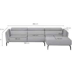 Canapé D'angle LIAM Avec Têtières En Tissu - Angle Droit, Gris Anthracite -Promos Chesteris Boutique canape 22923545