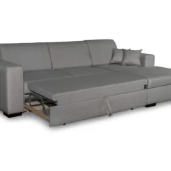 Canapé Convertible D'angle Droit 4 Places En Tissu Gris Clair - CA00003 -Promos Chesteris Boutique canape 22928131