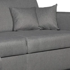 Canapé Convertible D'angle Droit 4 Places En Tissu Gris Clair - CA00003 -Promos Chesteris Boutique canape 22928133