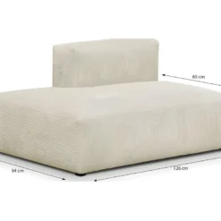 Module D'angle Ouvert à Gauche 2 Places En Velours Côtelé Beige - Modulo -Promos Chesteris Boutique canape 22943385