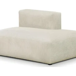 Module D'angle Ouvert à Droite 2 Places En Velours Côtelé Beige - Modulo