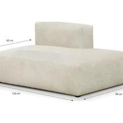 Module D'angle Ouvert à Droite 2 Places En Velours Côtelé Beige - Modulo -Promos Chesteris Boutique canape 22943393