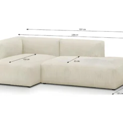 Canapé D'angle à Gauche Modulable Avec Méridienne 3/4 Places En Velours Côtelé Beige - Modulo 9 Canapé D'angle à Gauche Modulable Avec Méridienne 3/4 Places En Velours Côtelé Beige - Modulo -Promos Chesteris Boutique canape 22971871