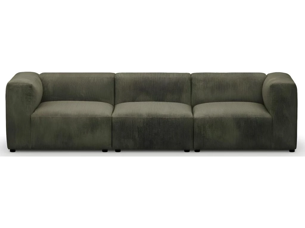 Canapé Modulable 4 Places En Velours Côtelé Vert Kaki - Modulo 1 Canapé Modulable 4 Places En Velours Côtelé Vert Kaki - Modulo