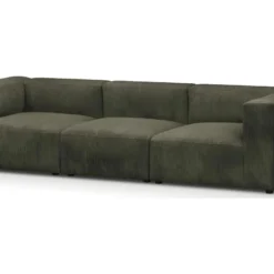 Canapé Modulable 4 Places En Velours Côtelé Vert Kaki - Modulo 7 Canapé Modulable 4 Places En Velours Côtelé Vert Kaki - Modulo -Promos Chesteris Boutique canape 22971877