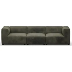 Canapé Modulable 4 Places En Velours Côtelé Vert Kaki - Modulo 9 Canapé Modulable 4 Places En Velours Côtelé Vert Kaki - Modulo -Promos Chesteris Boutique canape 22971881