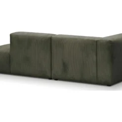 Canapé D'angle à Droite Modulable Avec Méridienne 3/4 Places En Velours Côtelé Vert Kaki - Modulo -Promos Chesteris Boutique canape 22986415