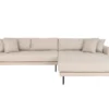 Lido - Canapé D'angle Droit En Tissu Pieds Métal L290cm - Couleur - Beige
