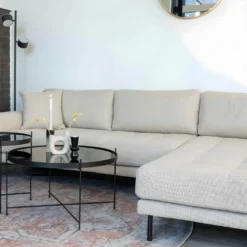 Lido - Canapé D'angle Droit En Tissu Pieds Métal L290cm - Couleur - Beige -Promos Chesteris Boutique canape 23004375