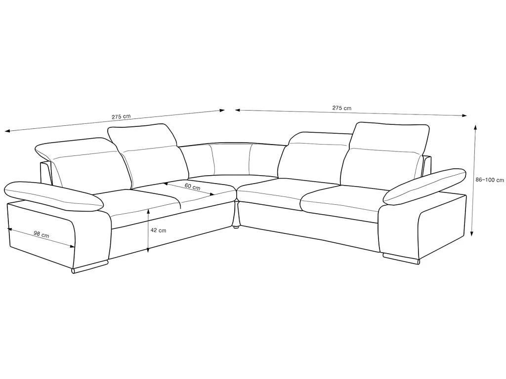 Canapé D'angle Convertible Avec Rangement En Tissu Et Simili RABELAIS - Bicolore Anthracite Et Noir 13 Canapé D'angle Convertible Avec Rangement En Tissu Et Simili RABELAIS - Bicolore Anthracite Et Noir – Image 13