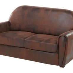 Canapé 2/3 Places Microfibre Aspect Cuir Vieilli Club VICTORY II -Promos Chesteris Boutique canape 231561