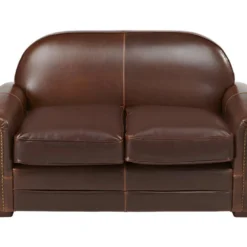 Canapé 2 Places Club 100% Cuir Vieilli BAUDOIN - Marron 20 Canapé 2 Places Club 100% Cuir Vieilli BAUDOIN - Marron -Promos Chesteris Boutique canape 235521