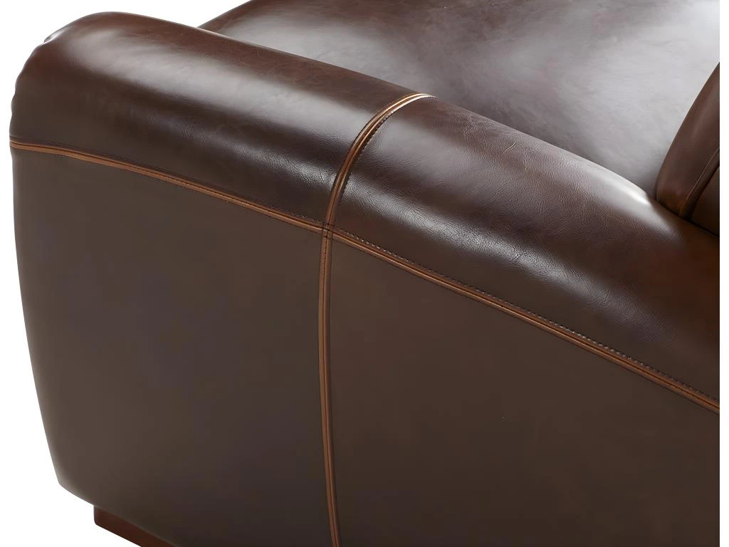Canapé 2 Places Club 100% Cuir Vieilli BAUDOIN - Marron 7 Canapé 2 Places Club 100% Cuir Vieilli BAUDOIN - Marron – Image 7