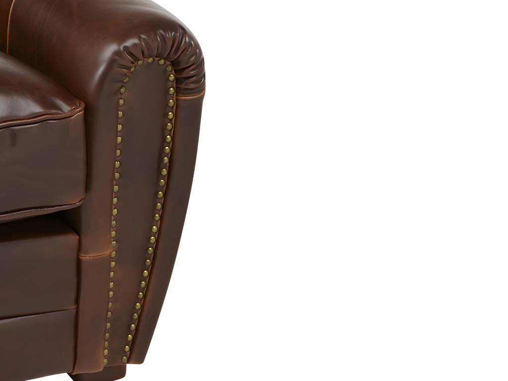 Canapé 2 Places Club 100% Cuir Vieilli BAUDOIN - Marron 6 Canapé 2 Places Club 100% Cuir Vieilli BAUDOIN - Marron – Image 6