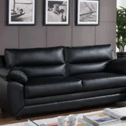 Canapé 3 Places MANOA En Simili - Noir
