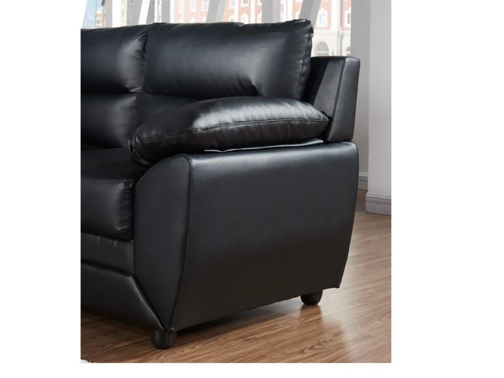 Canapé 3 Places MANOA En Simili - Noir 3 Canapé 3 Places MANOA En Simili - Noir – Image 3