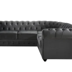 Canapé D'angle En Velours CHESTERFIELD - Anthracite 11 Canapé D'angle En Velours CHESTERFIELD - Anthracite -Promos Chesteris Boutique canape 237713