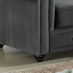 Canapé D'angle En Velours CHESTERFIELD - Anthracite 8 Canapé D'angle En Velours CHESTERFIELD - Anthracite -Promos Chesteris Boutique canape 237719