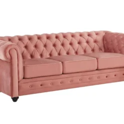 Canapé 3 Places CHESTERFIELD - Velours Rose Pastel 10 Canapé 3 Places CHESTERFIELD - Velours Rose Pastel -Promos Chesteris Boutique canape 243901
