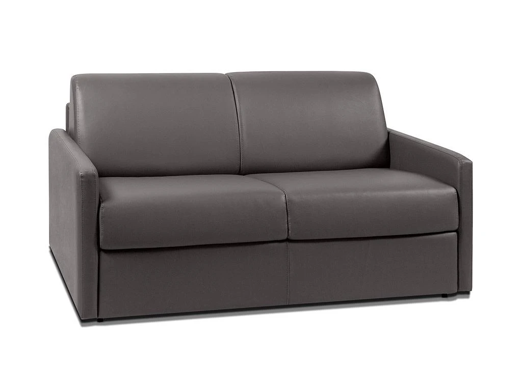 Canapé 2 Places Convertible Express En Simili CALIFE - Gris - Couchage 120 Cm - Matelas 14 Cm 3 Canapé 2 Places Convertible Express En Simili CALIFE - Gris - Couchage 120 Cm - Matelas 14 Cm – Image 3