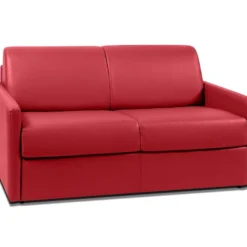 Canapé 2 Places Convertible Express En Simili CALIFE - Rouge - Couchage 120 Cm - Matelas 14 Cm -Promos Chesteris Boutique canape 245633