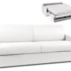 Canapé 4 Places Convertible Express En Simili CALIFE - Blanc - Couchage 160 Cm - Matelas 14 Cm