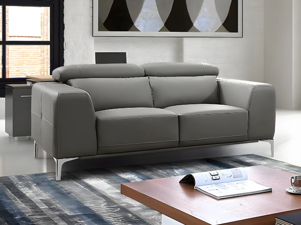 Canapé 2 Places En Simili WANAKA - Gris 1 Canapé 2 Places En Simili WANAKA - Gris