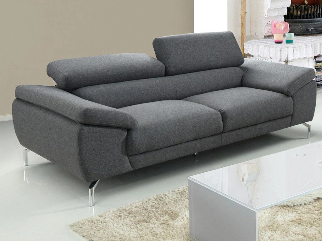 Canapé 3 Places En Tissu GRETEL - Gris 1 Canapé 3 Places En Tissu GRETEL - Gris