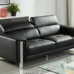 Canapé 3 Places En Simili MAROUA - Noir