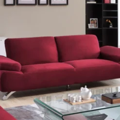Canapé 3 Places En Microfibre POLKA - Rouge