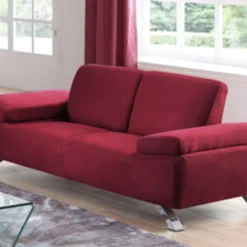 Canapé 2 Places En Microfibre POLKA - Rouge