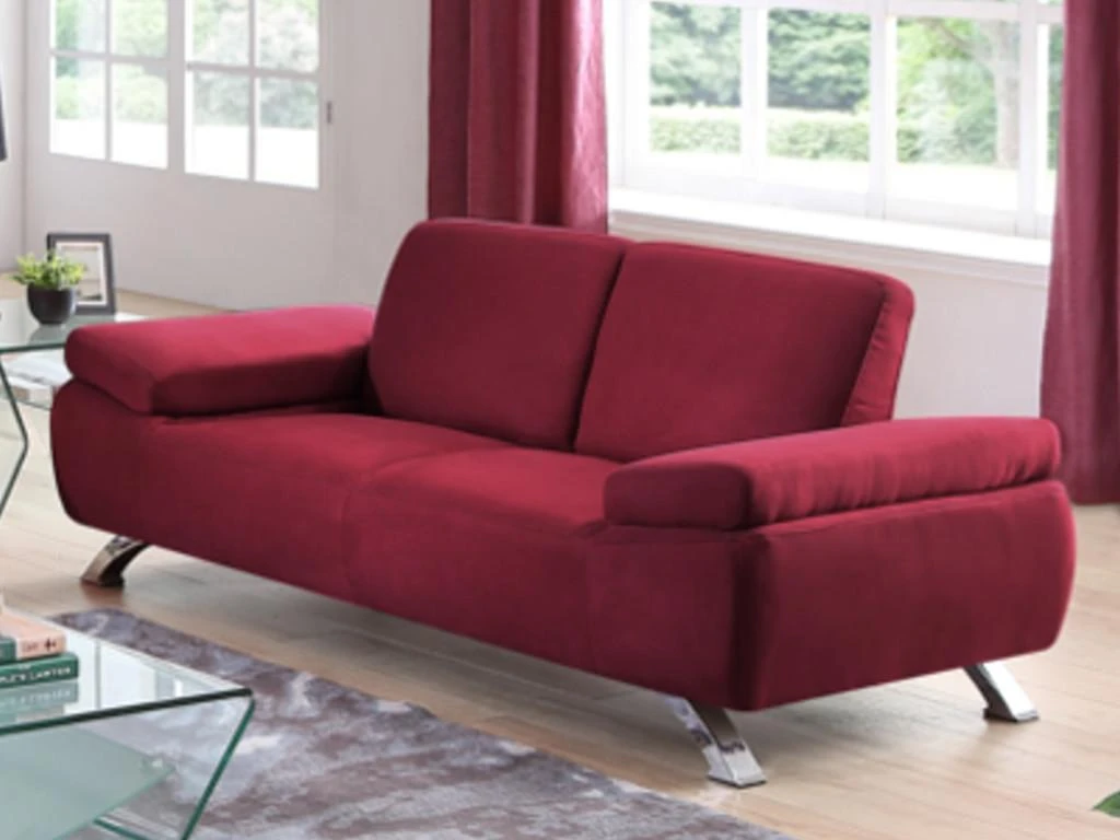 Canapé 2 Places En Microfibre POLKA - Rouge 1 Canapé 2 Places En Microfibre POLKA - Rouge