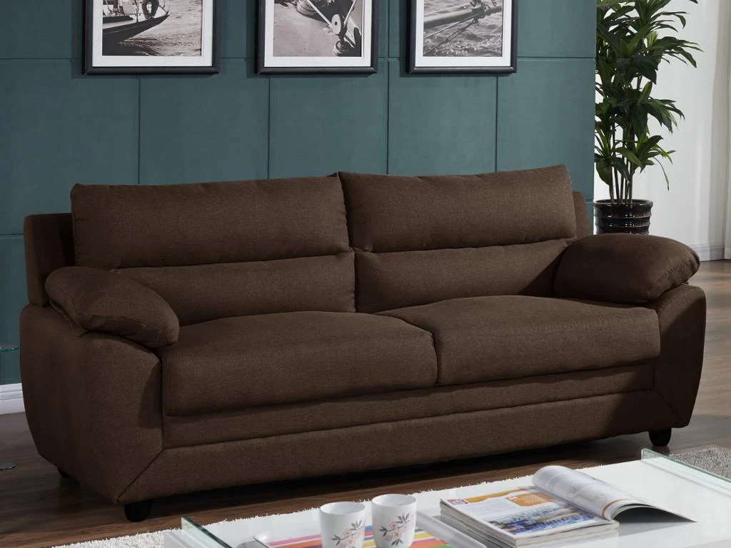 Canapé 3 Places MANOA En Tissu - Marron 1 Canapé 3 Places MANOA En Tissu - Marron